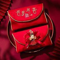 lucky money red pocket for lucky money 2024 new fabric craft million yuan large high-end gift for wedding tea ceremony