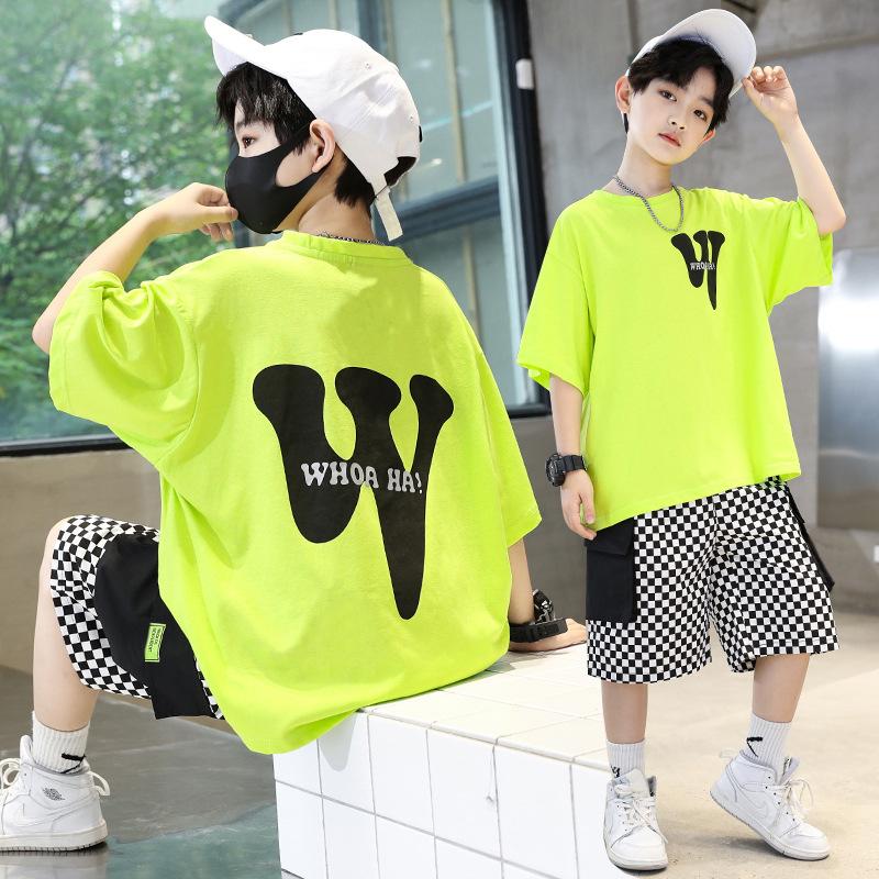 boys' sportswear suit new summer clothes children's summer thin boys' clothes handsome stylish two-piece suit