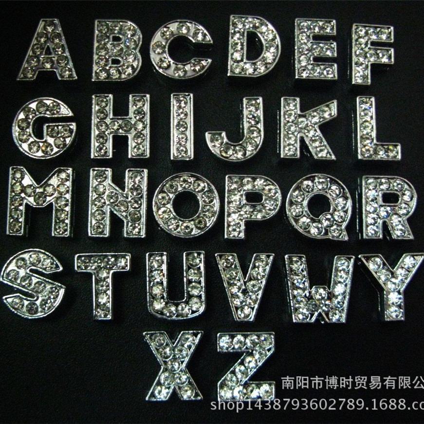 8mm rhinestone letter beads diy english letters fit diy bracelet bracelet wristband ornament accessories wholesale