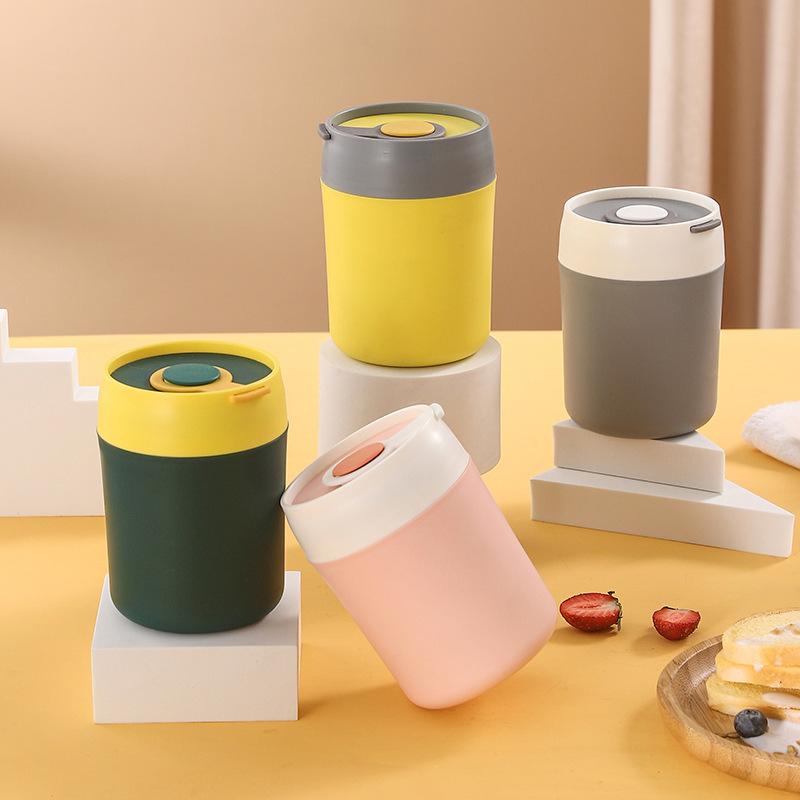 student 304 stainless steel breakfast oatmeal cup office worker soup cups porridge pot bento cup gift band tableware