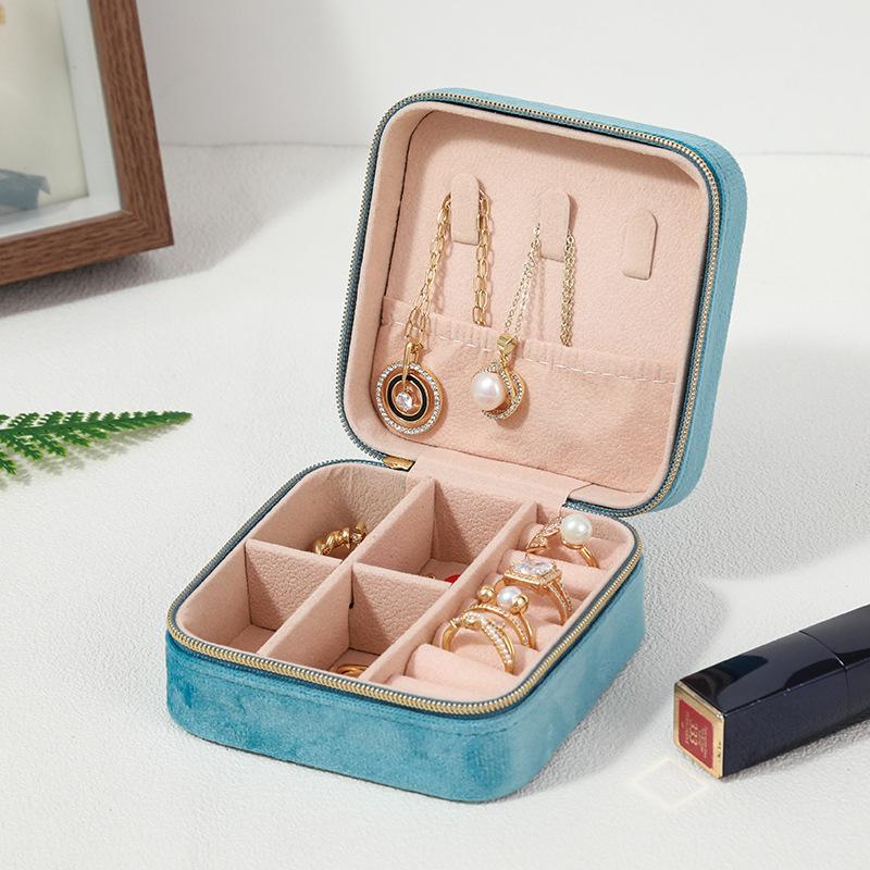 vintage velvet jewelry stud earrings jewelry box ins style travel convenient storage necklace earrings jewelry box