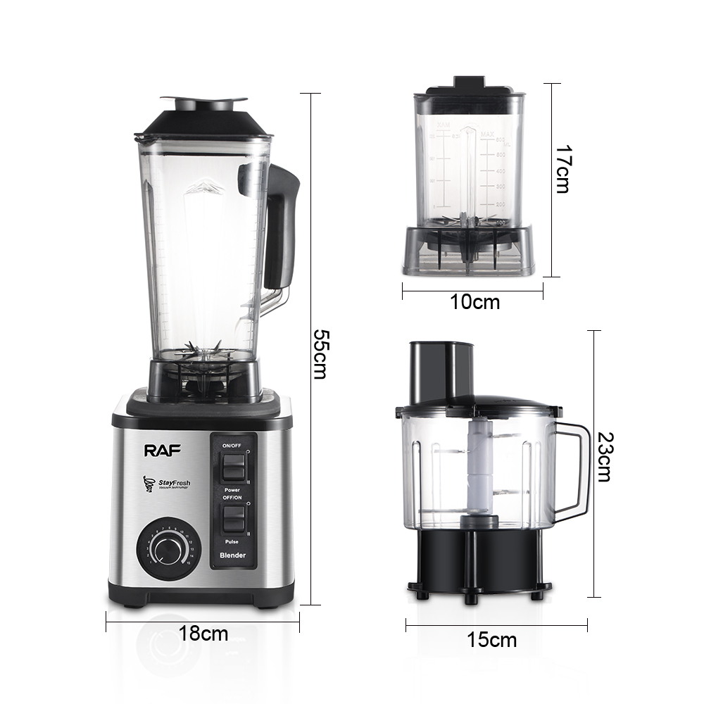 RAF European 3-in-1 food processor, 2L blender, fruit and vegetable juicer, home juicer, blender, side food smoothie Specification image