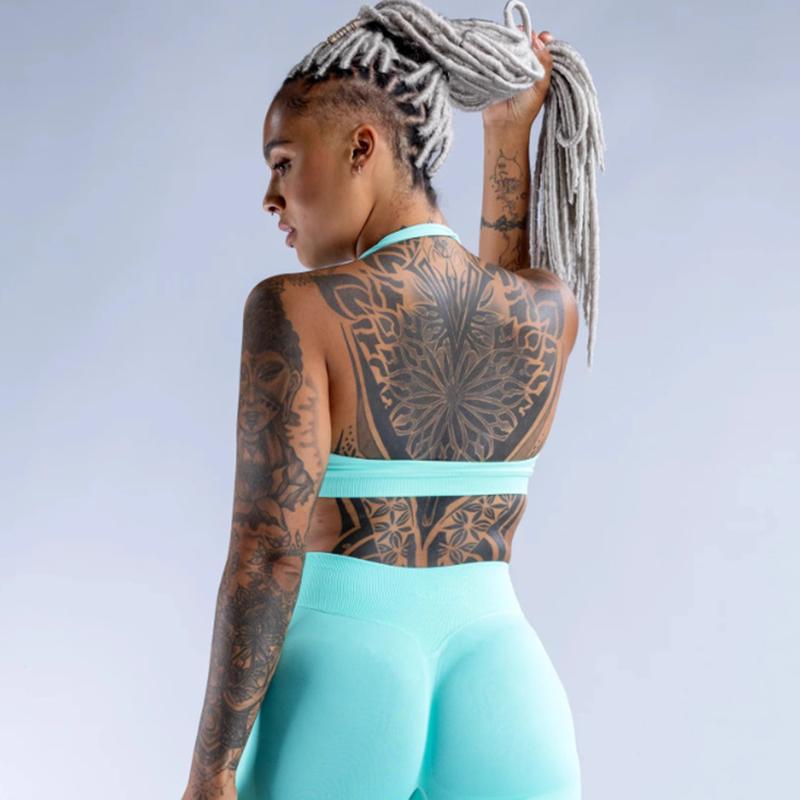 europe and america cross border halter beauty back yoga clothes vest pilates gather shockproof tight sports fitness clothes top for women