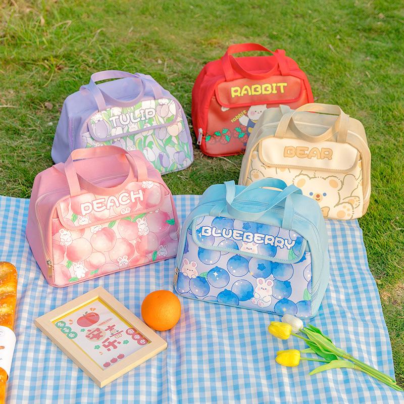 lunch box insulation bag primary school student lunch box handheld lunch bag office worker portable hand bag sub thick aluminum foil lunch bag