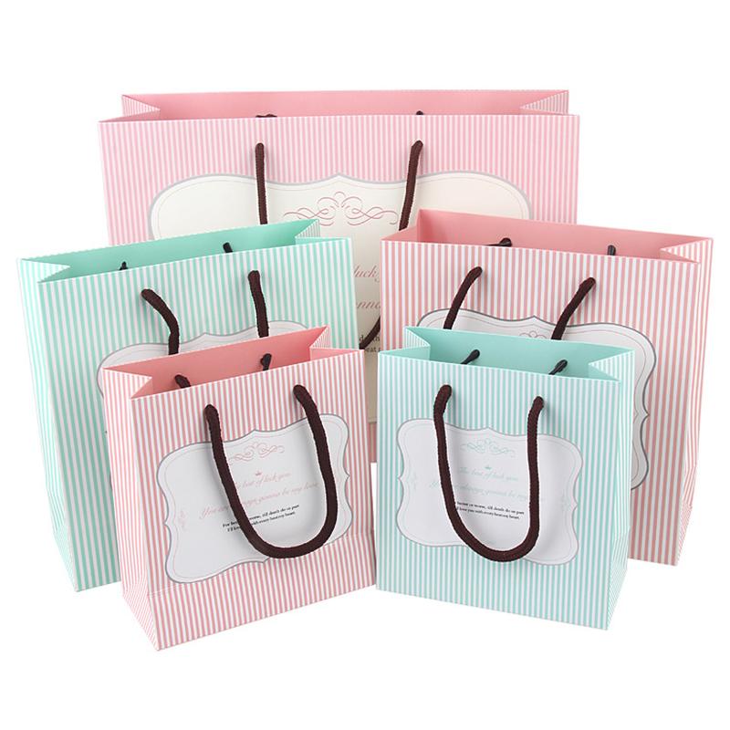 spot jewelry square gift bag striped small cosmetic paper gift bag clothing shopping portable paper bag