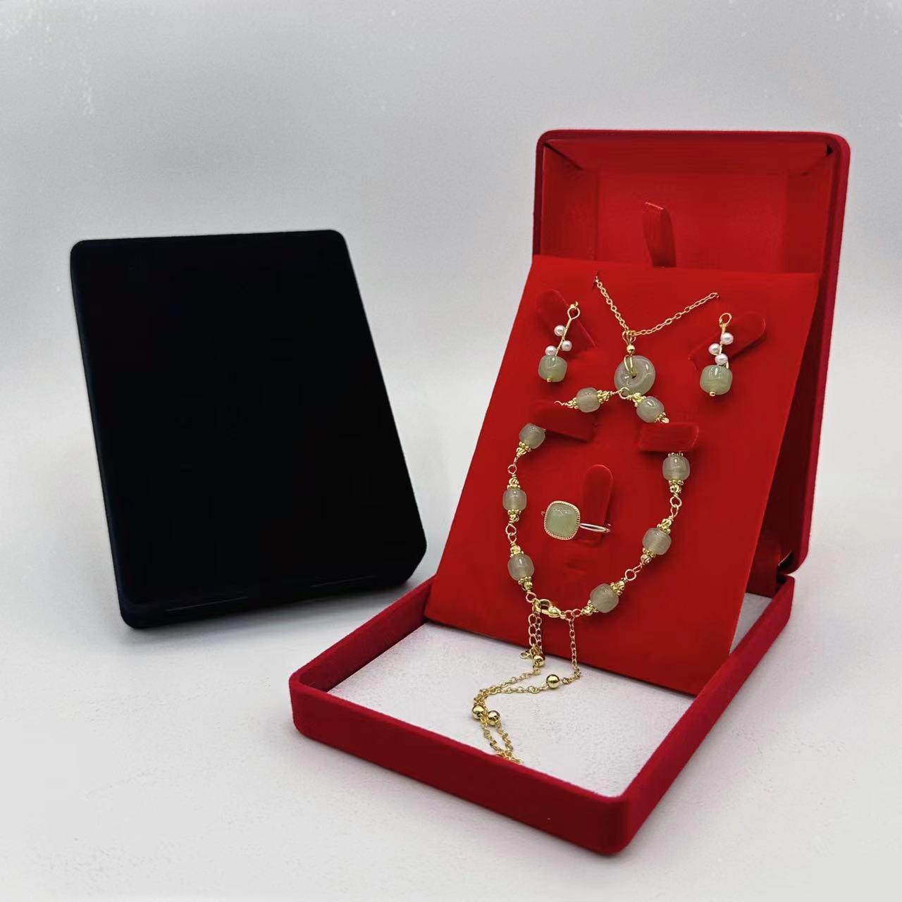 jewellery box gold four-piece packing box bracelet set wedding qixi storage jewelry box