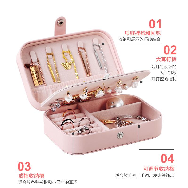 rectangular jewelry box flip jewelry storage box earrings ear stud and ring necklace simple jewelry box
