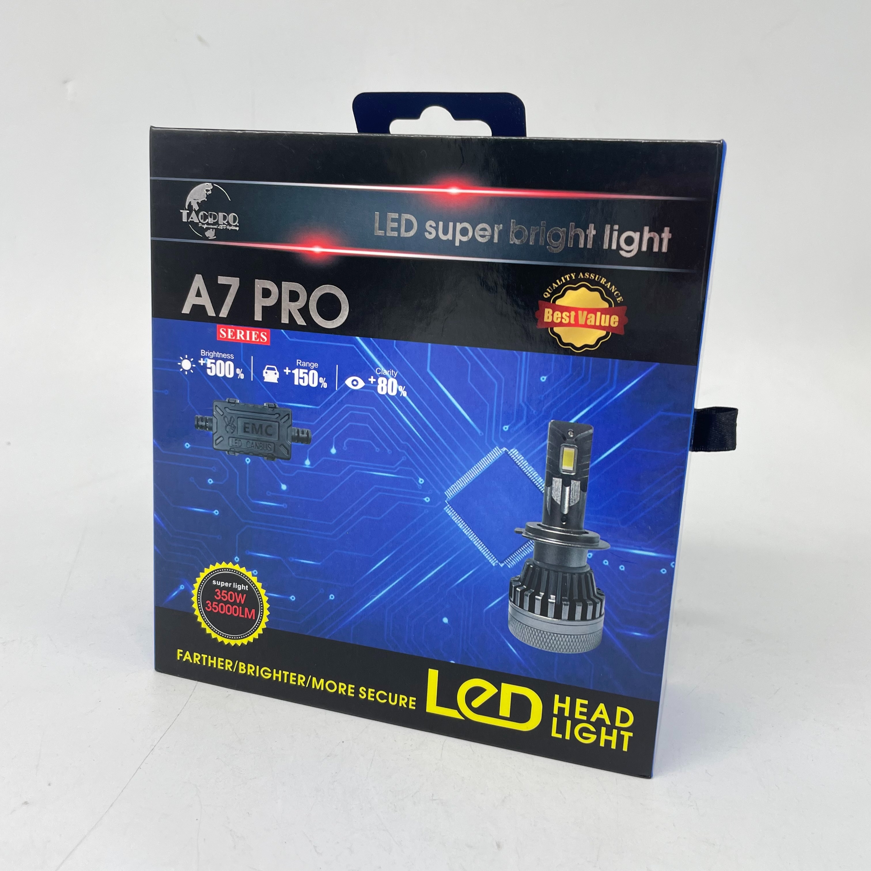 TACPRO 汽车LED大灯超亮远近光灯强光远近H1 H3 汽车前大灯 汽车灯150W汽车灯泡 