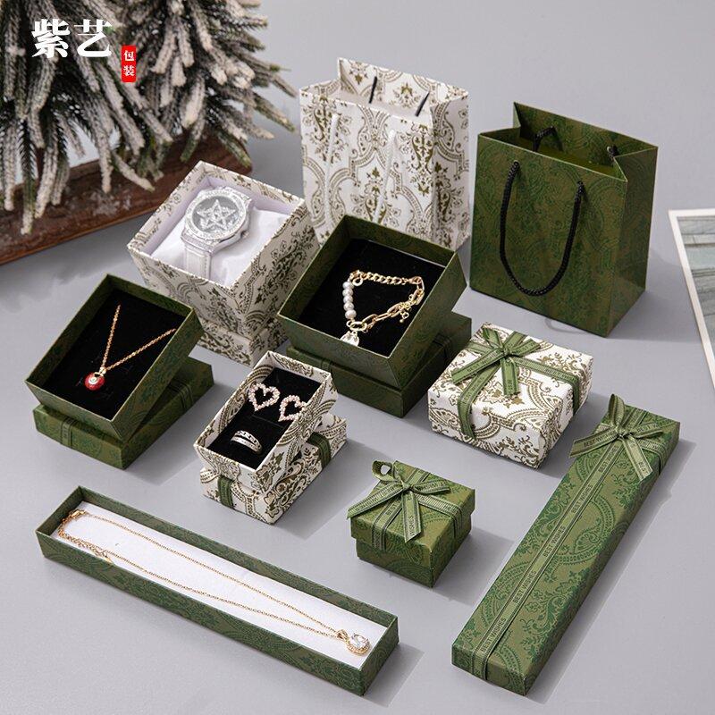 in stock classical printed jewelry box antique style watch box jewelry box earrings ring box necklace tiandigai