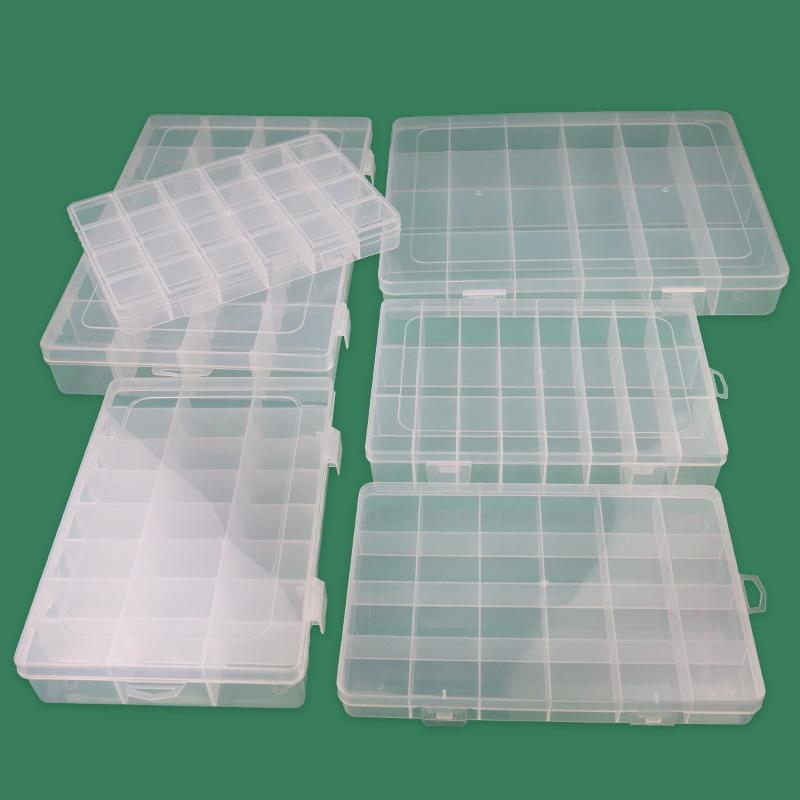 transparent plastic 24 grid jewelry storage box electronic components accessory box classification lattice jewelry box small spare parts box