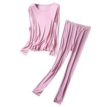 High-End Mulberry Silk Women's Silk Long Sleeve Underwear Set Silk Long Sleeve Bottoming Shirt Leggings