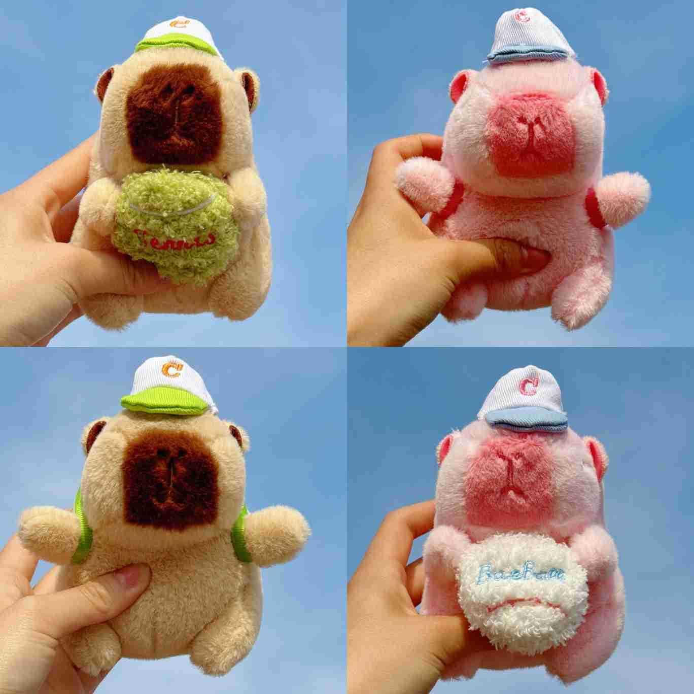 Creative Plush Sports Capybara Pendant Doll Cartoon Capybara Keychain Doll Cute Small Gift Wholesale