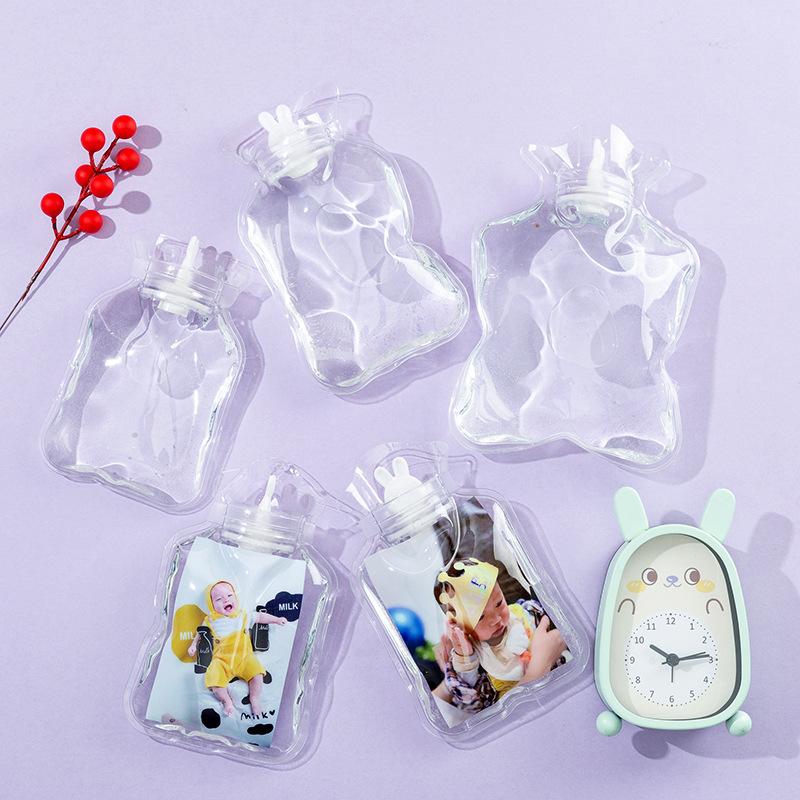 Customized Transparent Hot Water Injection Bag Color Printing Small Size PVC Hot Water Bag for Logo Winter Gift Hot-Water Bag