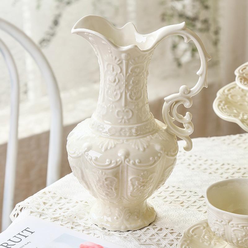 vintage coffee cup embossed household ceramic cup pot palace style tableware ceramic afternoon tea cup set Specification drawing