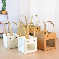 net red smiley square bag square hand bag square gift bag children's day gift bag small size handbag