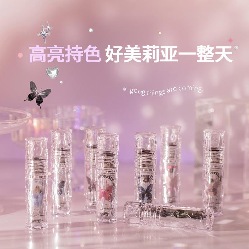 flortte/flortte lip paint mirror water light lip lacquer cross-border lipstick no stain on cup student party lip lacquer