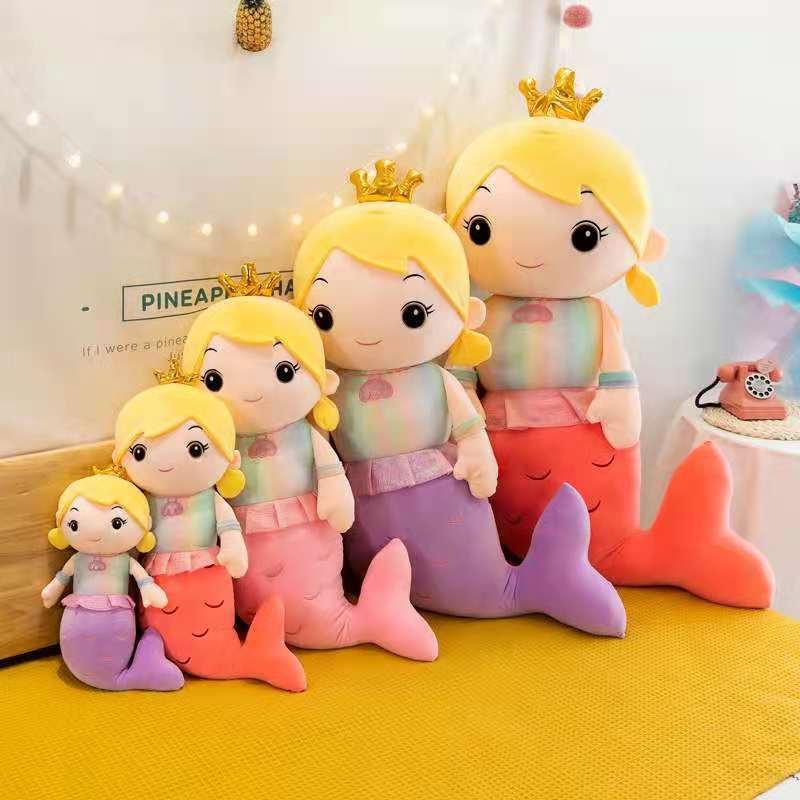 mermaid pillow doll cute soft toy on bed princess children girls' doll ragdoll for girls cute