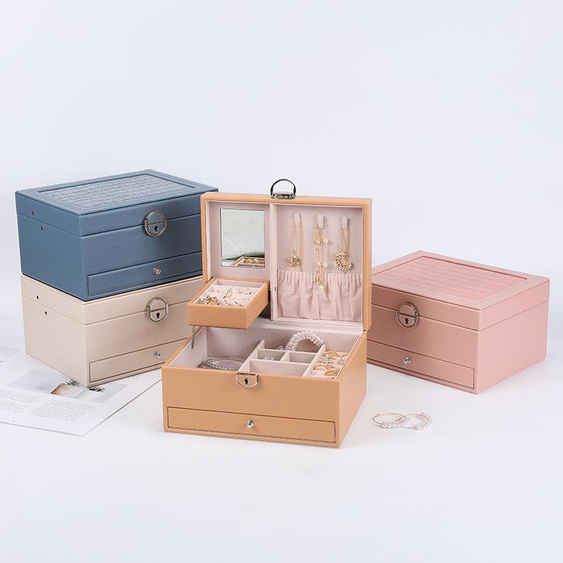 home multilayer jewelry storage box ins style earrings necklace jewelry storage box large capacity jewelry box