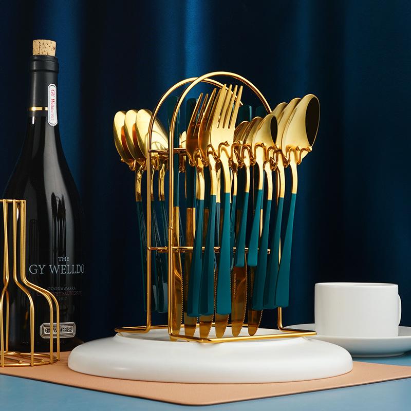 amazon hot cross-border internet celebrity products 24-piece stainless steel western tableware steak knife and fork spoon gift suit Application Scenario