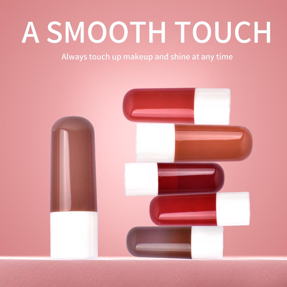 cross-border new arrival mini capsule lipstick capsules candy style 6 colors matte compact lipstick capsule lipstick