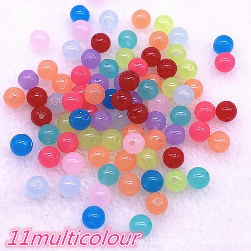 6-14mm acrylic jelly round beads candy color beads diy handmade beaded material mobile phone charm ornament accessories