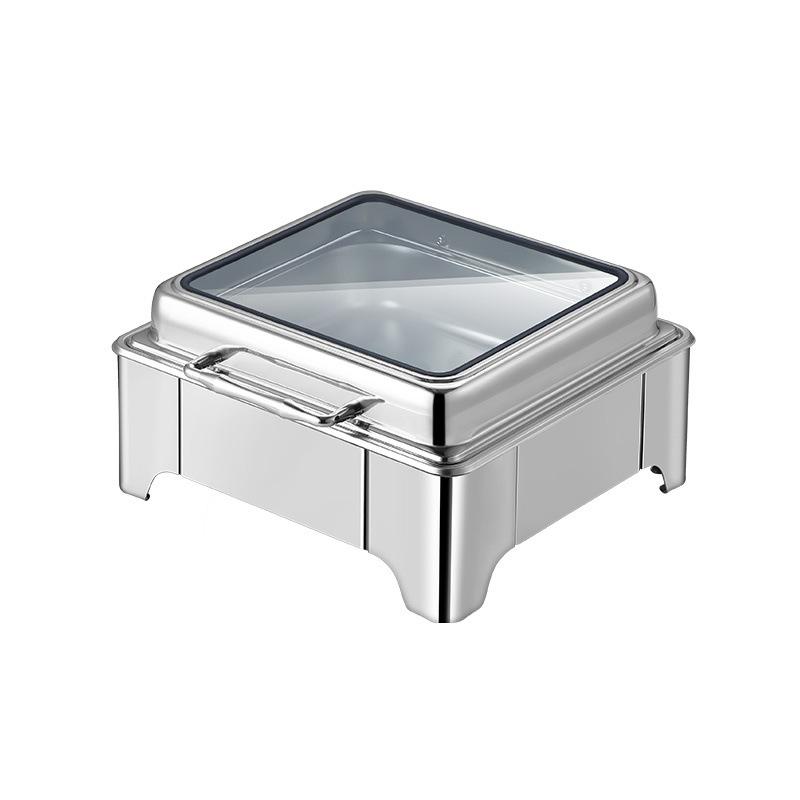 cross-border supply thick stainless steel buffet stove visual transparent flip hotel tableware breakfast alcohol heating cloth Item Picture