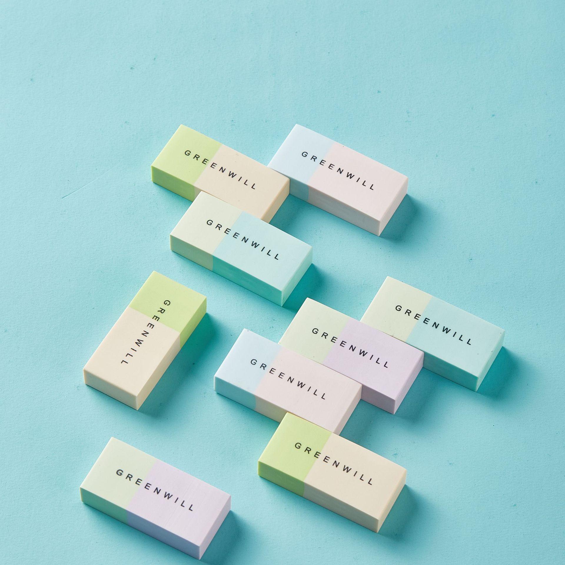 Two-Color Healing Eraser Pencil Eraser Eraser Eraser for Students Dual-Color Patchwork Eraser