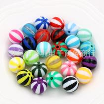 Childlike Two-Color Beads 12mm/16mm Resin Striped Watermelon Beads DIY Handmade Earrings Jewelry Mobile Phone Charm Beads