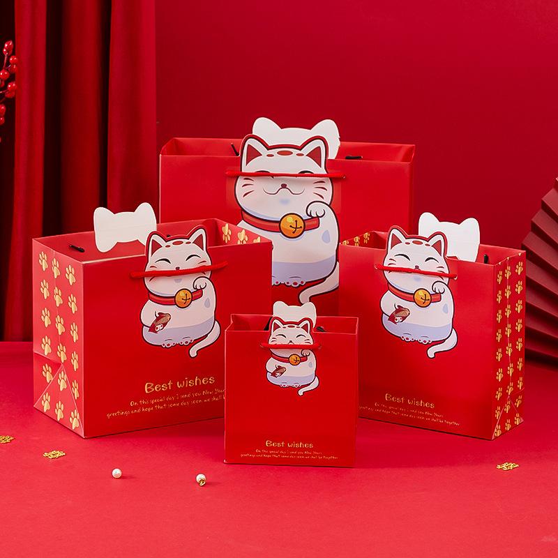children's day paper bag wholesale gift bag festive gift bag shopping bag gift scarf gift bag red