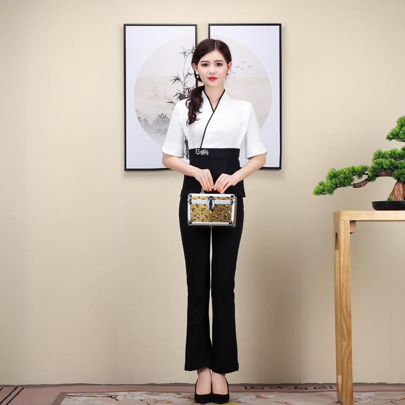 High-End Beauty Salon Ear Cleaning Teacher Foot Bath Workwear Female Tea Art Clothes Health Care Foot Bath Foot Massage Technician's Clothing Tooling Wholesale