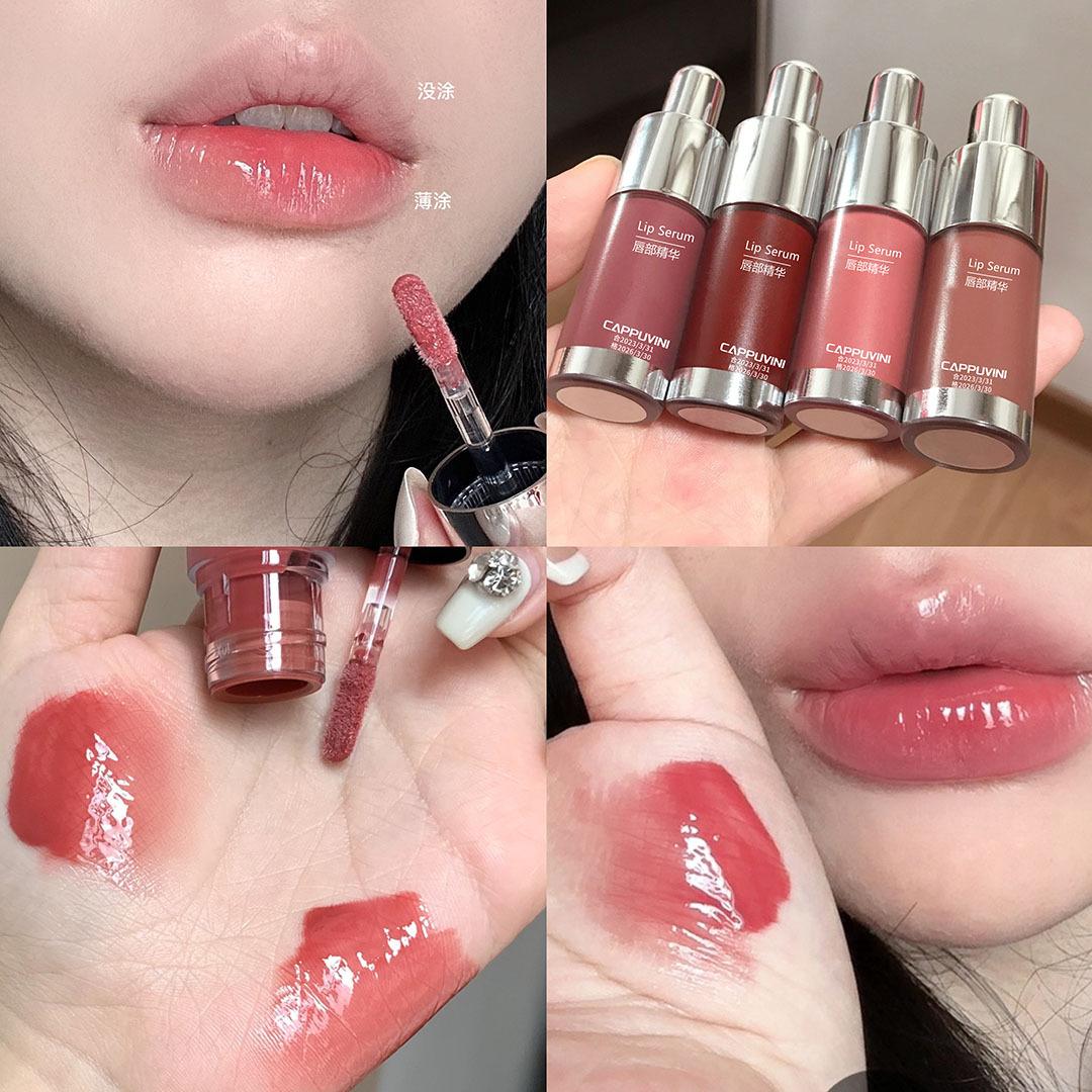 carbuweini lip essence lip gloss stacked lip lacquer water light moisturizing lipstick full lips nonstick cup makeup lip gloss