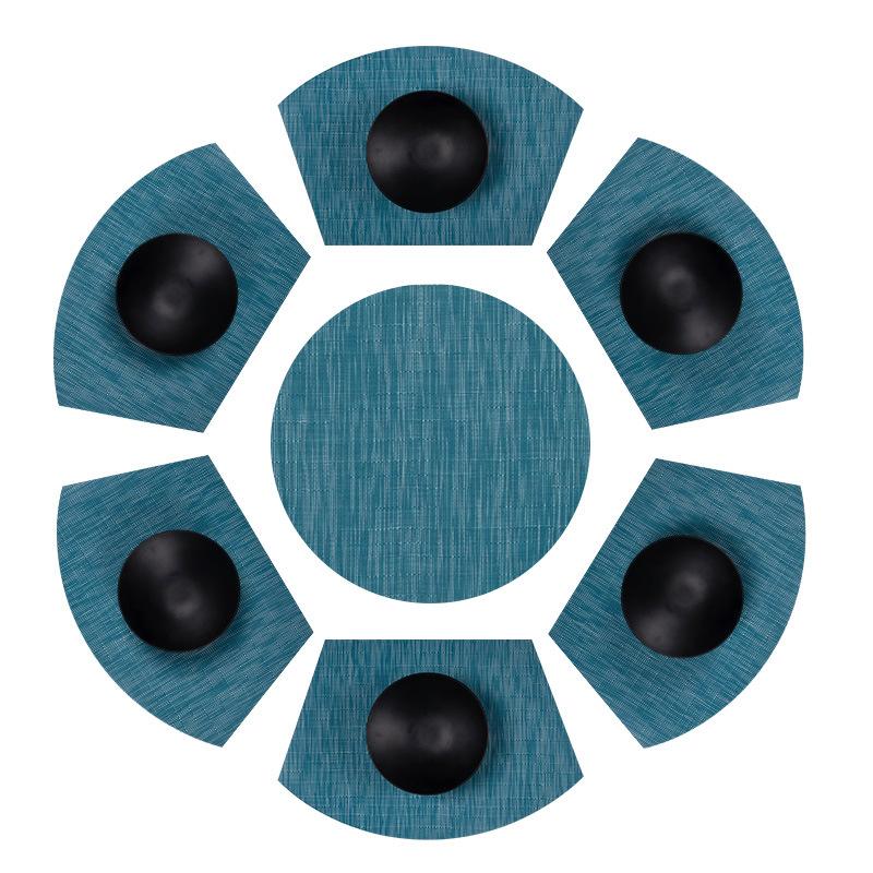 cross-border round table fan-shaped round suit modern minimalist furnishings creative weaving placemat nordic tableware insulation mat