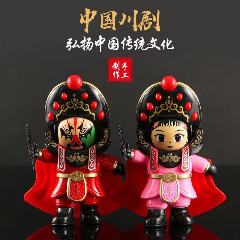 chinese essence culture sichuan opera doll peking opera face-changing doll facial makeup chinese characteristic hand-made gift souvenir doll toy