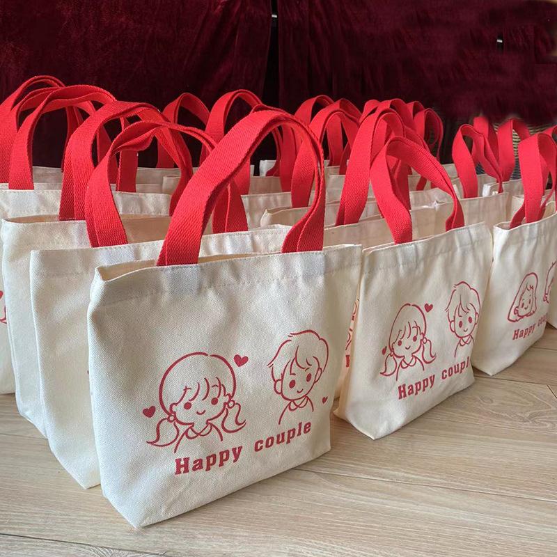 Canvas Bag Customized Wedding Companion Gift Candy Candy Packaging Bag Wedding Gift Bag Customized Little Red Book Recommendation