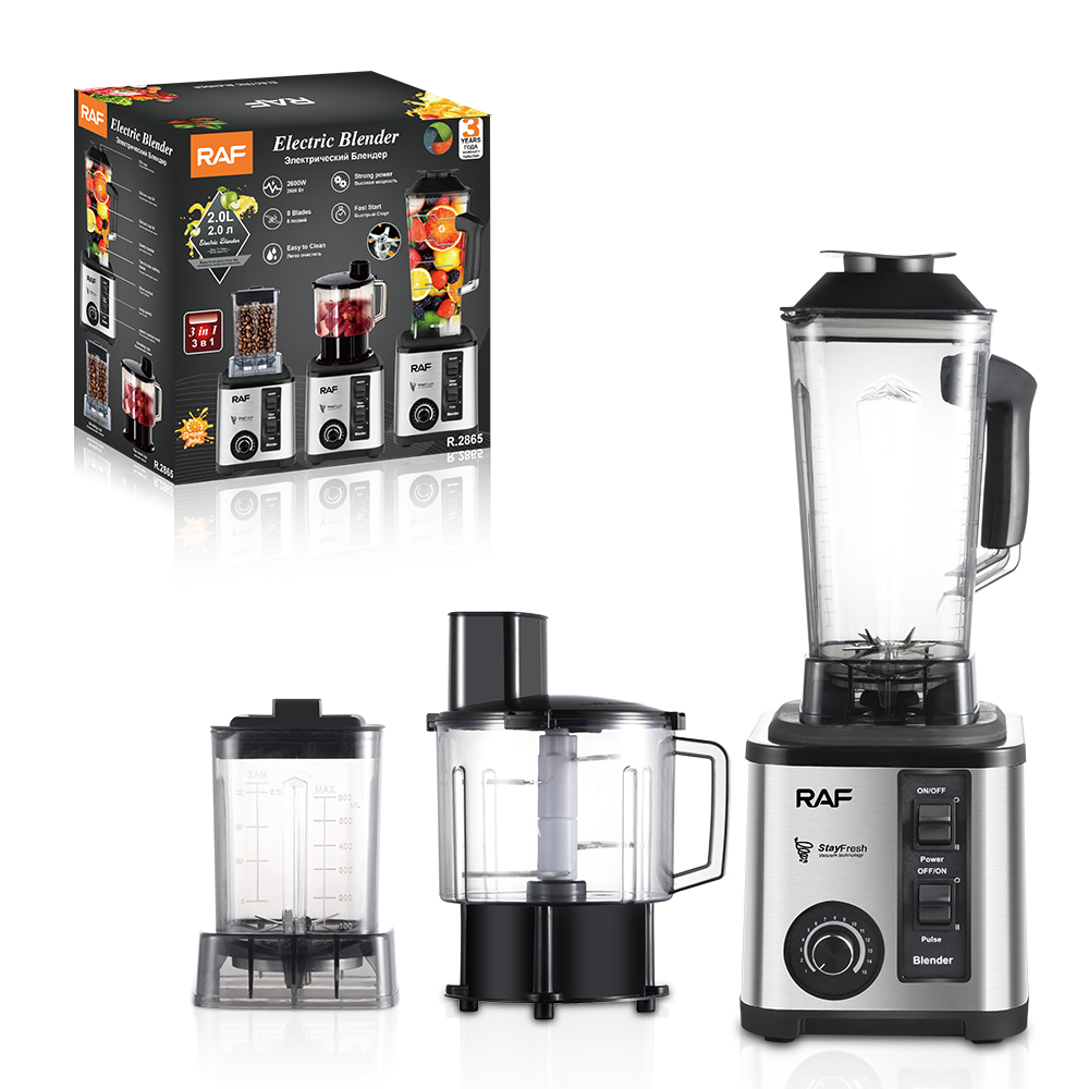 RAF European 3-in-1 food processor, 2L blender, fruit and vegetable juicer, home juicer, blender, side food smoothie details Picture