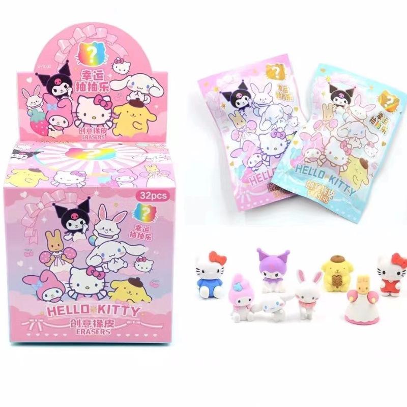 Sanrio Sanrio Family Cute Pet Cartoon Blind Bag 3D Detachable Assemble Clearomizer Eraser Prize Stationery