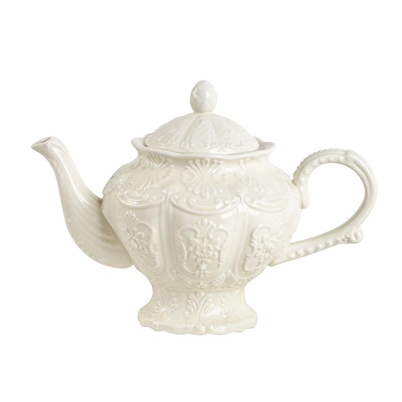vintage coffee cup embossed household ceramic cup pot palace style tableware ceramic afternoon tea cup set Item Picture