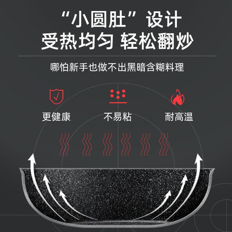 york mark anti-lampblack micro pressure wok and soup pot kitchen household lightweight non-stick pan induction cooker gas stove universal details Picture
