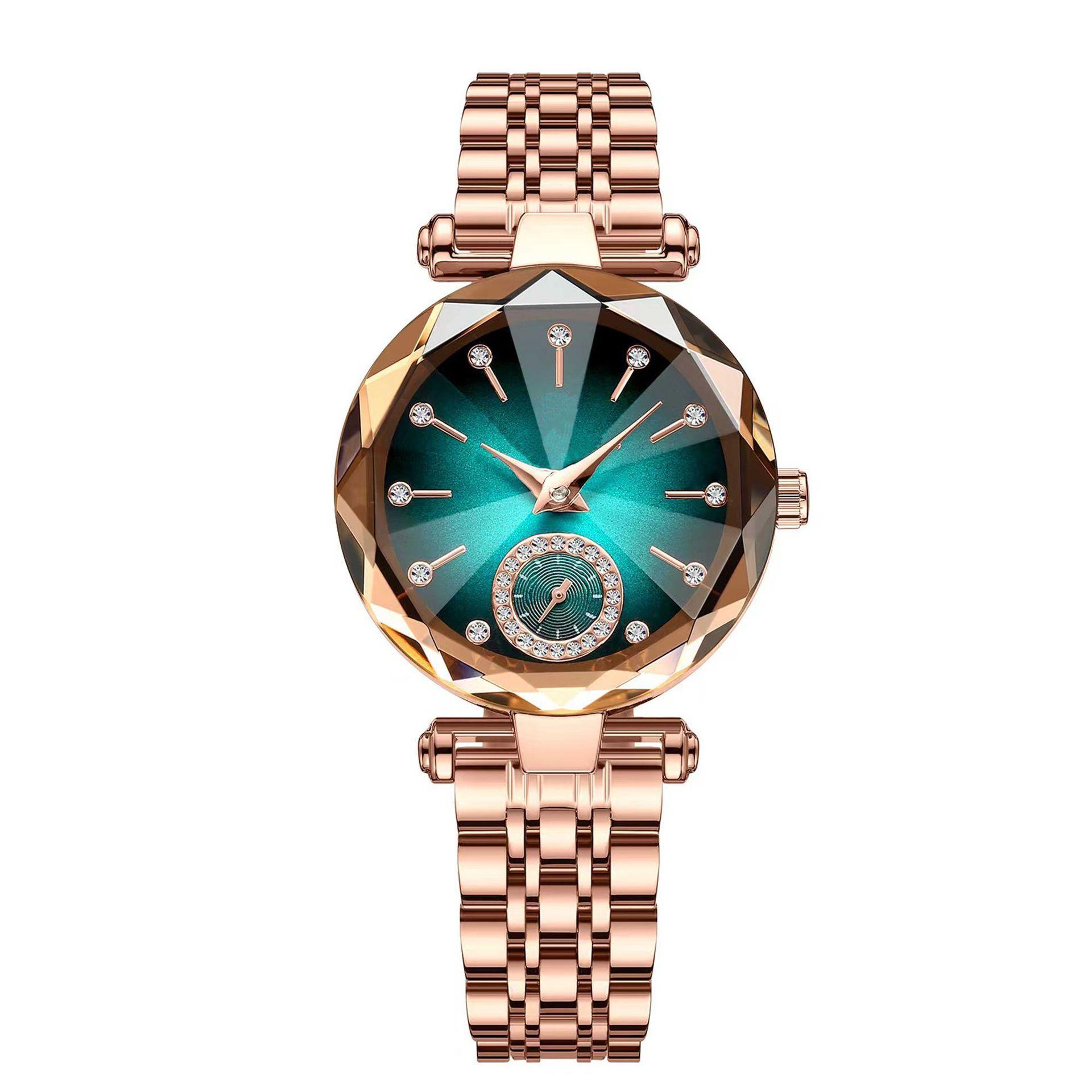 tik tok live stream watch minority fashion quartz watch best-seller on douyin vintage women's diamond-embedded watch non-mechanical watch
