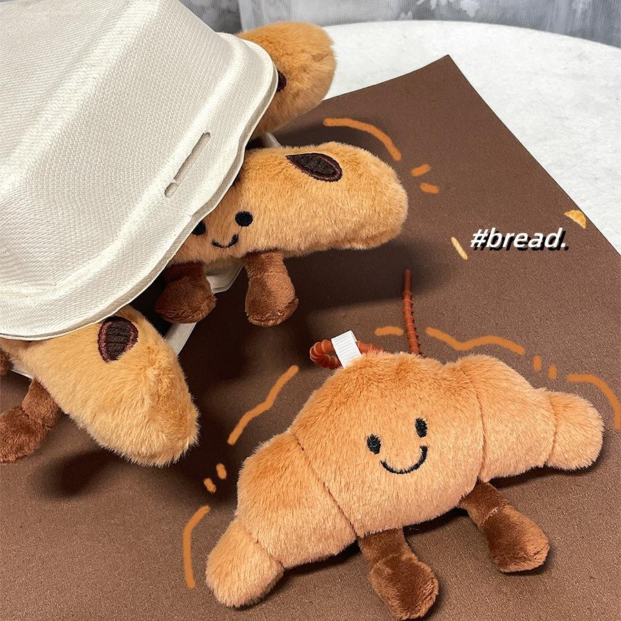 cute baguette plush doll hanger french dessert doll bag keychain pendant bread doll wholesale