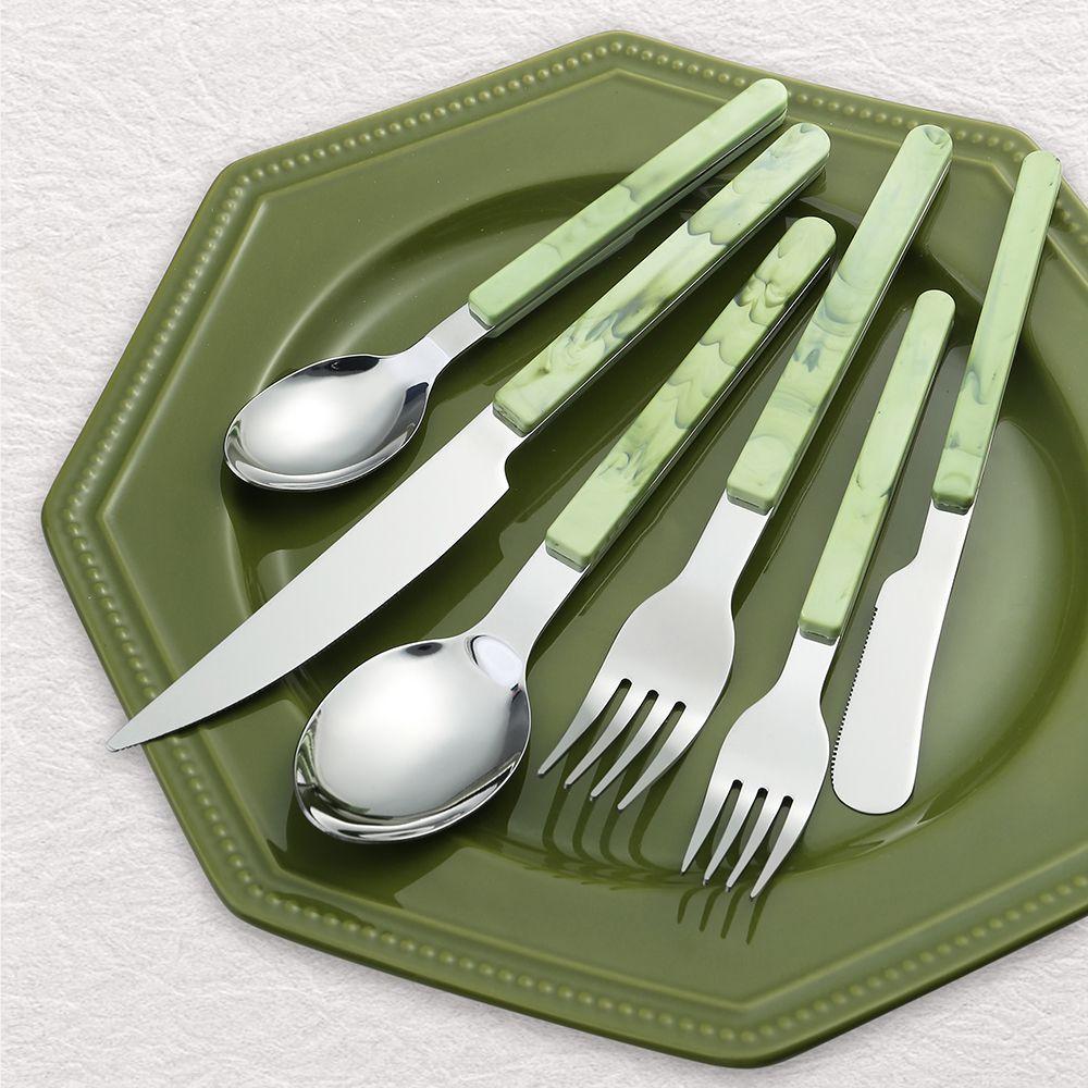 a french bistro steak knife and fork national fashion gift tableware dessert spoon fork dune stainless steel knife, fork and spoon set
