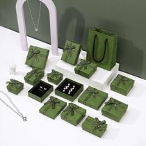 korean style earrings box in stock jewelry box enamel green ring box wholesale necklace box bow jewelry box