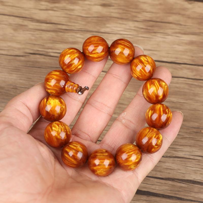 gold silk willow bracelet prayer beads for men crafts stall antique bracelet wholesale tourist scenic spot gorgonia 108 beads