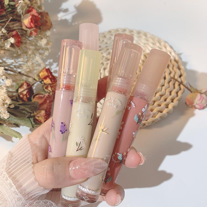 kakashow first kiss mirror lip glaze moisturizing toot lips do not fade non-stick cup student party plain face white lipstick