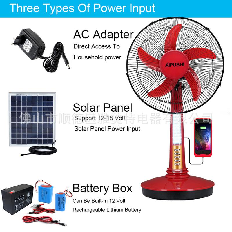 hot selling middle east syria yemen solar acdc dual-use 12v16/18-inch ac/dc desktop fan