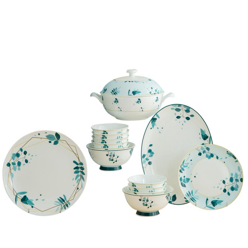 bowl and dish set household bone china tableware nordic cute ceramic bowl and plate combination ins personalized western plate Item Picture