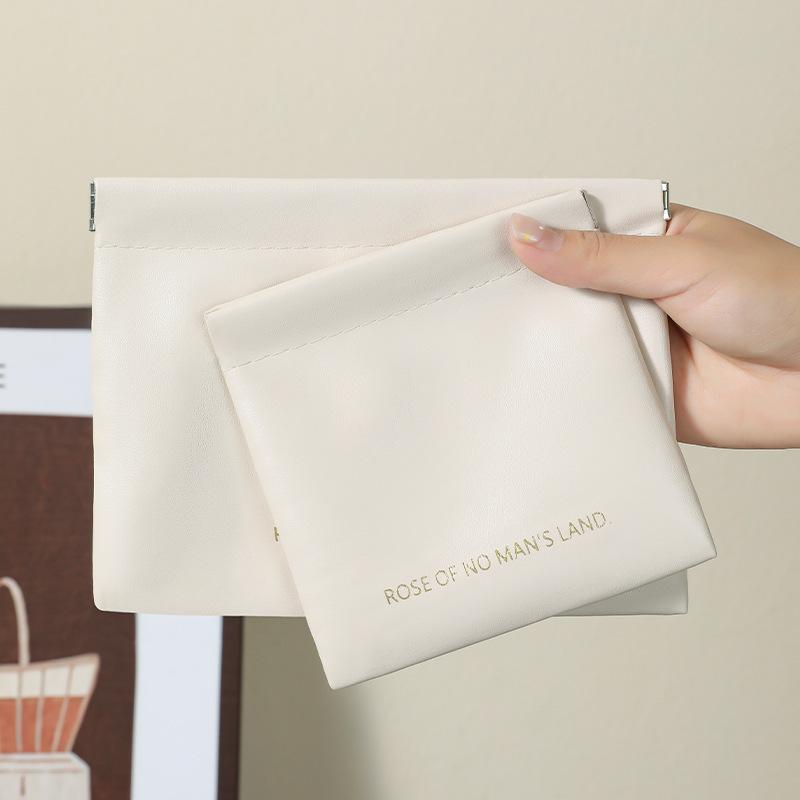 pu leather shrapnel storage bag portable mini cosmetic bag clip buggy bag jewelry bag wash bag lipstick pack