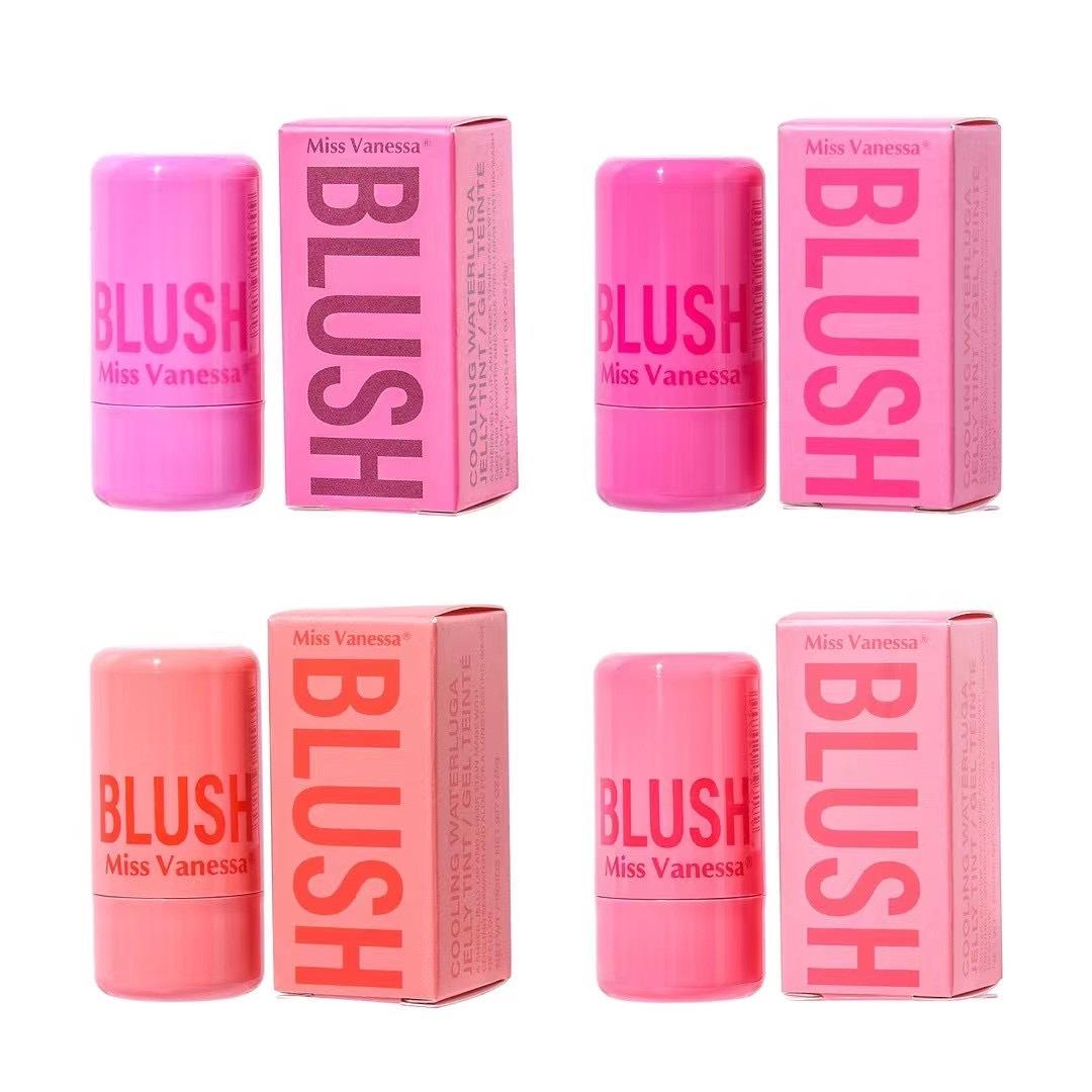 cross-border new miss vanessa jelly blush rouge mouth cheek dual-use dyed lip jelly blush lipstick