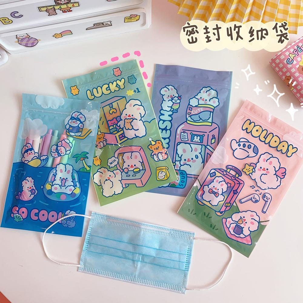 cute rabbit packaging ziplock bag snack sealed bag storage small edge sliding bag ornament gift bag single price
