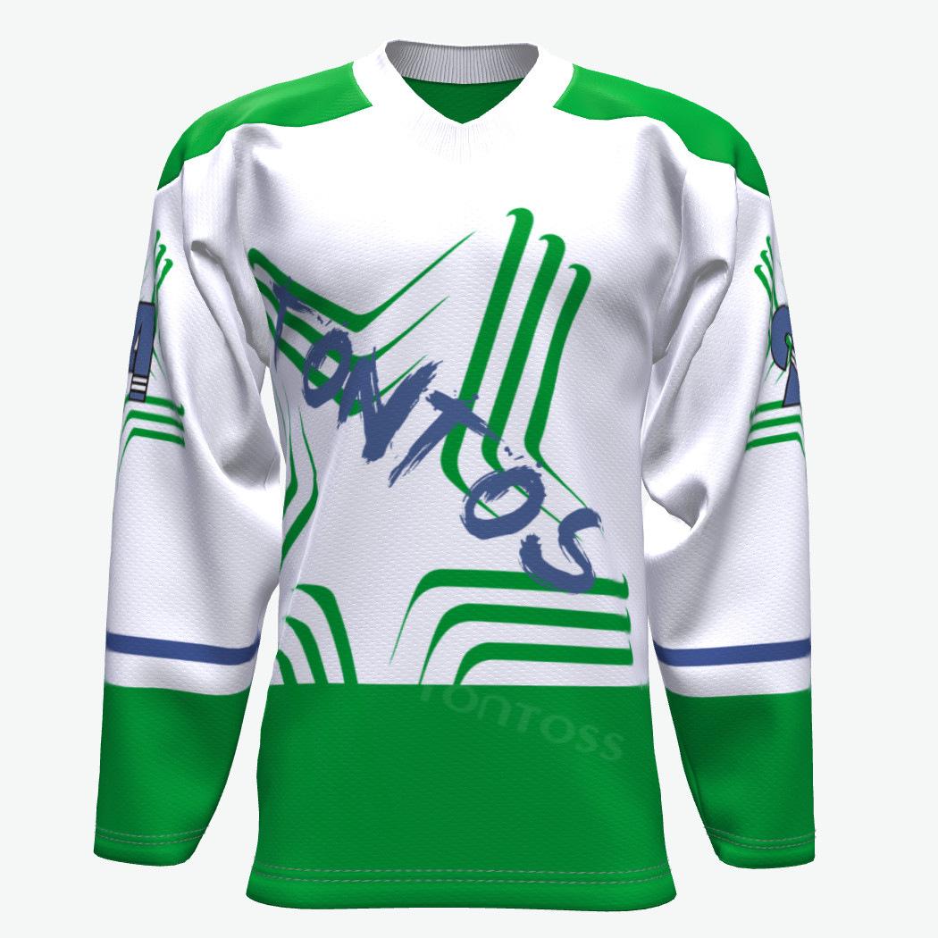 hockey/ice hockey/american long-sleeved t-shirt men's and women's ice sportswear one-piece hockey suit sweater in stock